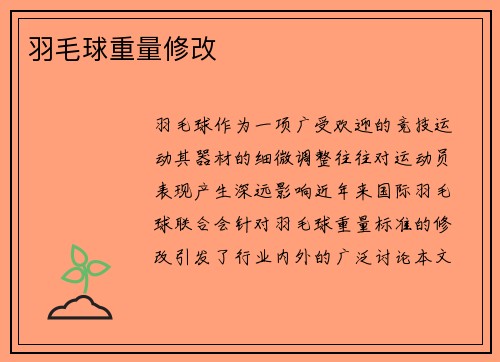 羽毛球重量修改